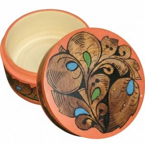 Vtg 60s first nations red ceder art Pacific northwest native art trinket box